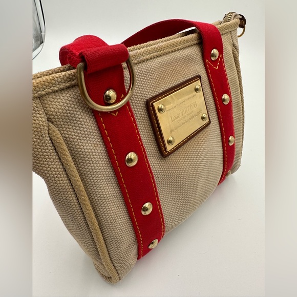 LOUIS VUITTON LV Tote Bag Antigua Cabas PM Beige Canvas - Picture 9 of 15